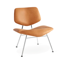 VERMUND VL135 Lounge Chair Dunes Cognac Leather/Chrome Frame