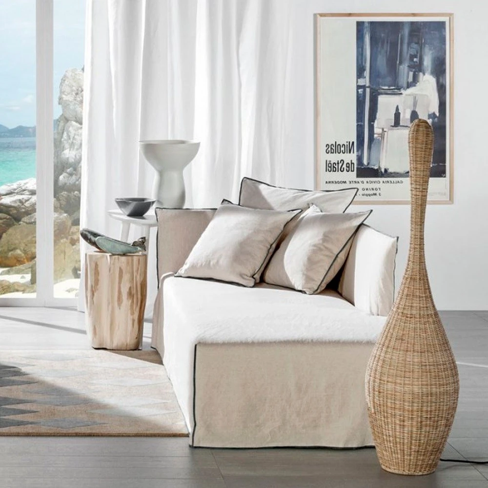 Gervasoni Ghost 20 L Chaise Lounge Lino Bianco 4 Gervasoni Ghost 20 L Chaise Lounge Lino Bianco - Image 2