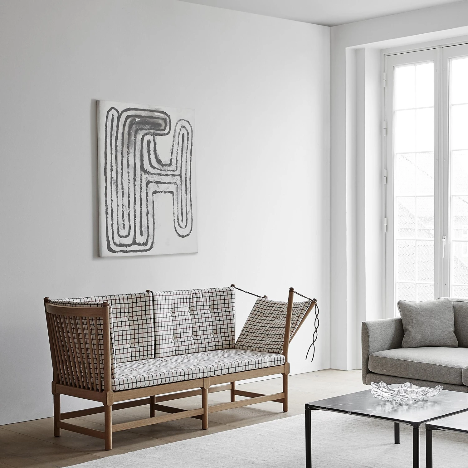 Fredericia Furniture Spoke Back Sofa W. Folding Right Incl. Buttons Soap-treated Oak/Cortil 53938 10 Fredericia Furniture Spoke Back Sofa W. Folding Right Incl. Buttons Soap-treated Oak/Cortil 53938 - Image 8