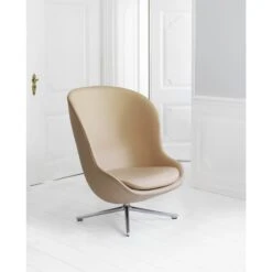 Normann Copenhagen Hyg Armchair With Swivel Frame High Black Aluminum/ Gray LDS16 -ferm LIVING || MONTANA Shop 2020 hyg lounge chair high swivel ultra leather 41572 01 p