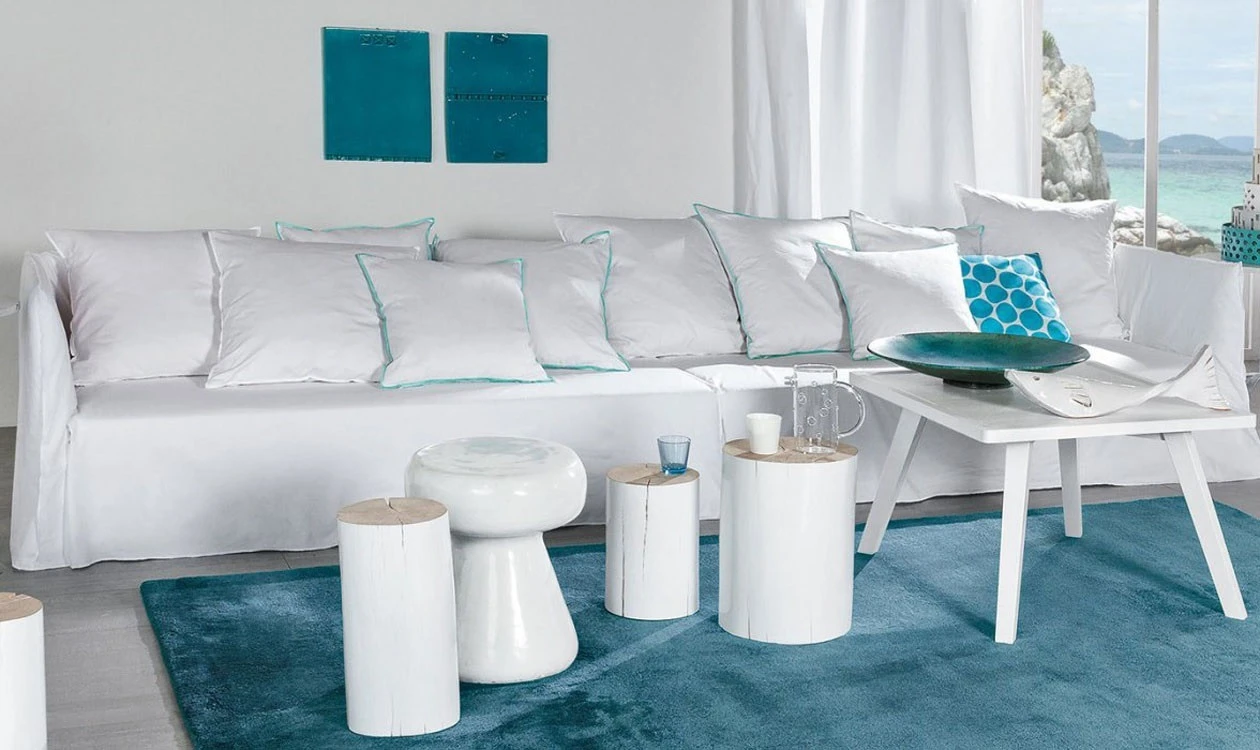 Gervasoni Ghost 21 R Module Sofa Lino Bianco 4 Gervasoni Ghost 21 R Module Sofa Lino Bianco - Image 2