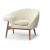 Warm Nordic Fried Egg Left Armchair Sheepskin Moonlight -ferm LIVING || MONTANA Shop 2201057 warmnordic furniture friedegg loungechair teak moonlightwhite 02 p