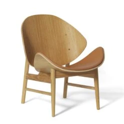 Warm Nordic The Orange Armchair With Seat Upholstery Cognac/Oak