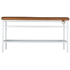 Maze Nancy Bench White/Cognac