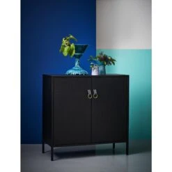 Maze Liza Cabinet Black -ferm LIVING || MONTANA Shop 408101 liza black interior kitchen closed p