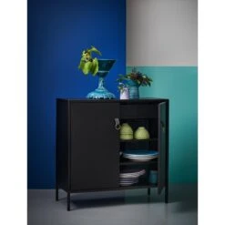 Maze Liza Cabinet Black -ferm LIVING || MONTANA Shop 408101 liza black interior kitchen open p