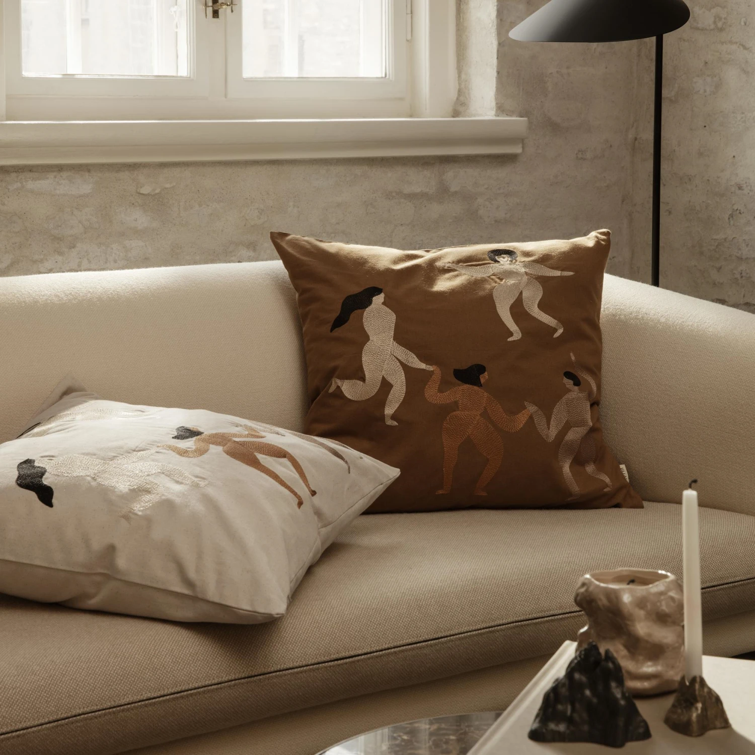 Ferm Living Turn 2 Seater Black Cotton Linen Natural 5 Ferm Living Turn 2 Seater Black Cotton Linen Natural - Image 4