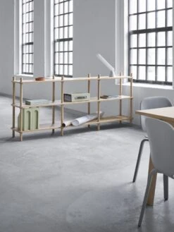 Normann Copenhagen Jam Bookcase 8 Oak/Gray -ferm LIVING || MONTANA Shop 602505 jam bookcase 8 sticks oak grey acrobat lamp my chair 2018 01 p