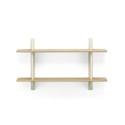 Vitra Rayonnage Mural Shelving Prouvé Blanc Colombe/Oak