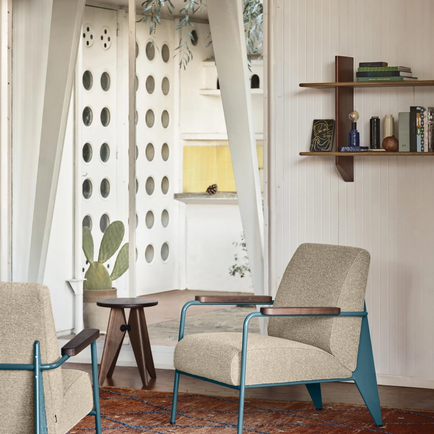 Vitra Rayonnage Mural Shelving Prouvé Blanc Colombe/Oak 9 Vitra Rayonnage Mural Shelving Prouvé Blanc Colombe/Oak - Image 7