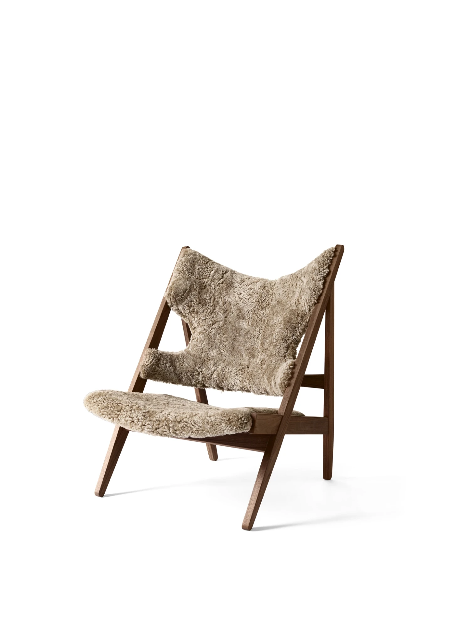 Audo Knitting Armchair Sheepskin Upholstered W. Walnut Base 3 Audo Knitting Armchair Sheepskin Upholstered W. Walnut Base