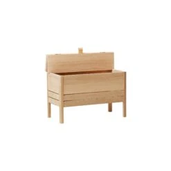 Form & Refine A Line Bench 68 White Oiled Oak -ferm LIVING || MONTANA Shop FandR A Line Storage bench 68 white oak perspective open nb p