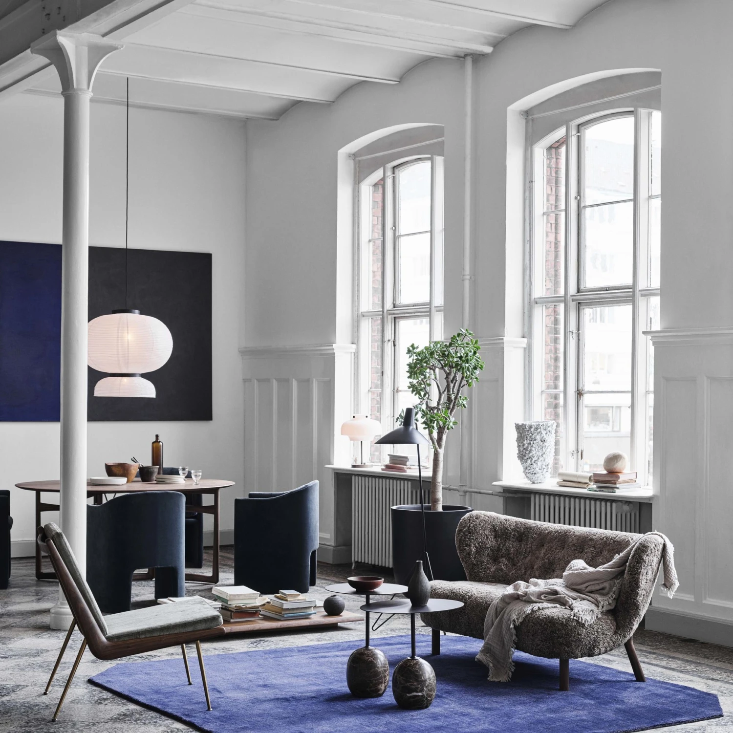 &Tradition Boomerang HM1 Armchair Walnut/ Hallingdal 130 4 &Tradition Boomerang HM1 Armchair Walnut/ Hallingdal 130 - Image 2