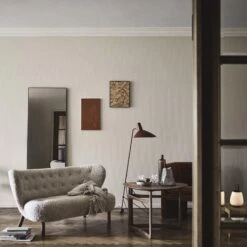 &Tradition Little Petra VB2 Sofa Moonlight Sheepskin/Walnut -ferm LIVING || MONTANA Shop atd little petra vb2 sillon sc50 drop leaf hm5 tripod hm8 loafer sc23 lucca sc51 amore sc50 amptradition collect cotton throw sc32 p 2