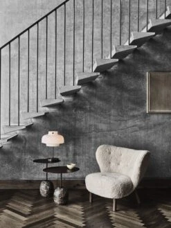 &Tradition Little Petra VB1 Armchair Sheepskin Moonlight/Walnut Incl. ATD1 Puf -ferm LIVING || MONTANA Shop atd location 2019 little petra vb1 lato n8 ln9 copenhagen sc13 p