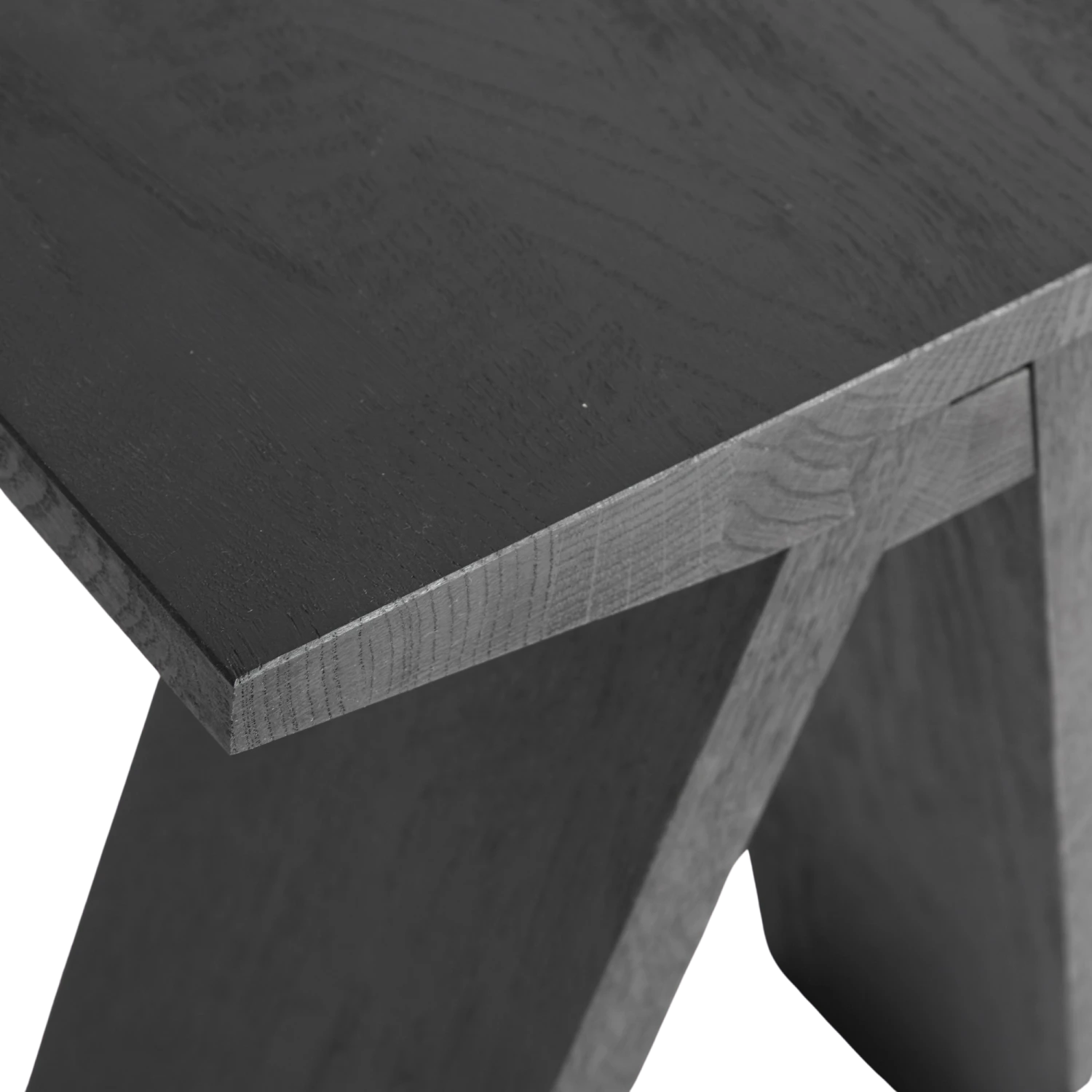 Muubs Angle Bench 90 Cm Oak Black Stained/oil 5 Muubs Angle Bench 90 Cm Oak Black Stained/oil - Image 3