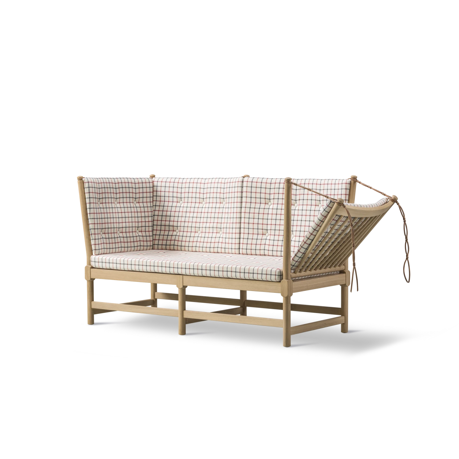 Fredericia Furniture Spoke Back Sofa W. Folding Right Incl. Buttons Soap-treated Oak/Cortil 53938 3 Fredericia Furniture Spoke Back Sofa W. Folding Right Incl. Buttons Soap-treated Oak/Cortil 53938