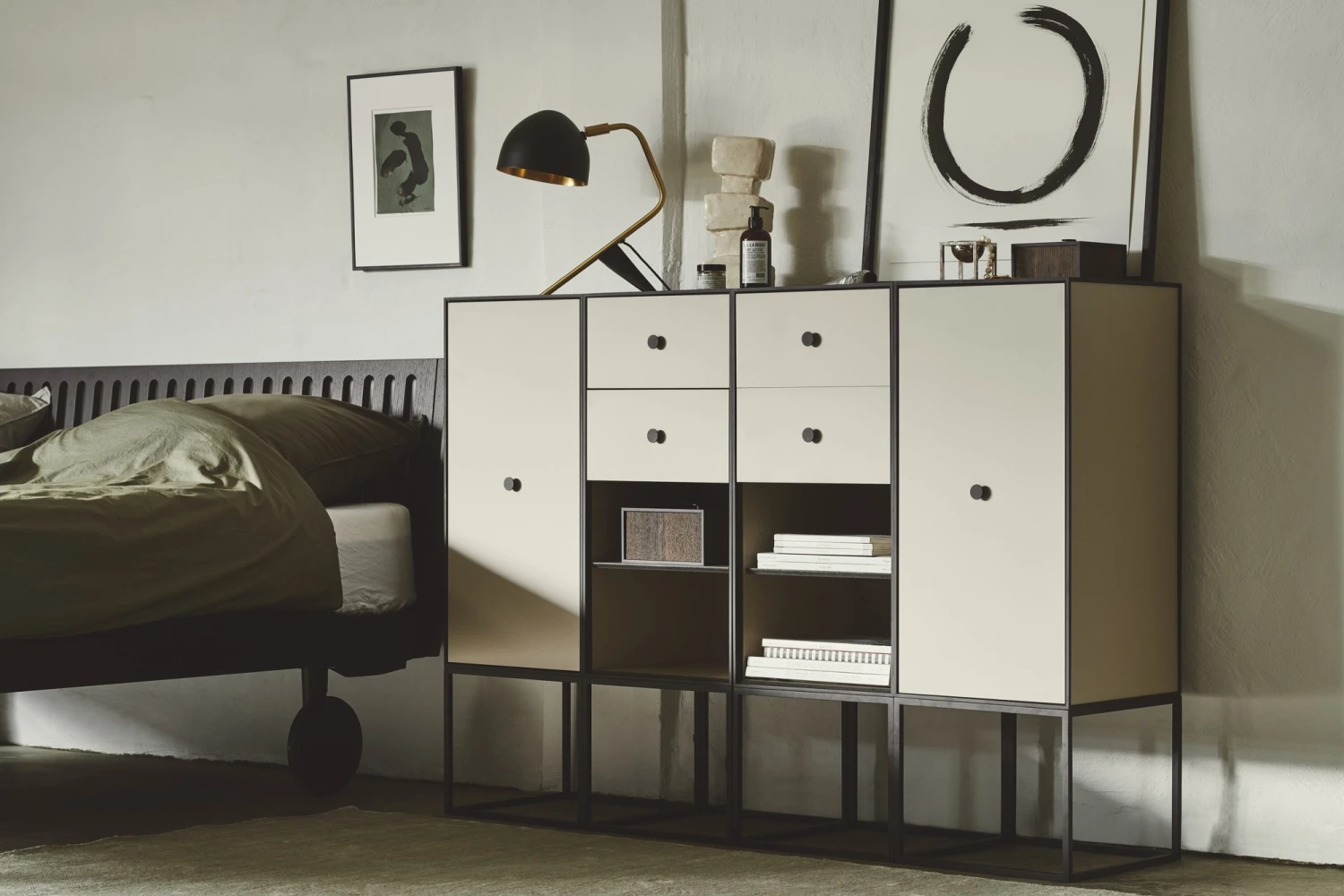 Audo Frame Cabinet 70 W. Door & 2 Shelves Dark Gray 5 Audo Frame Cabinet 70 W. Door & 2 Shelves Dark Gray - Image 3