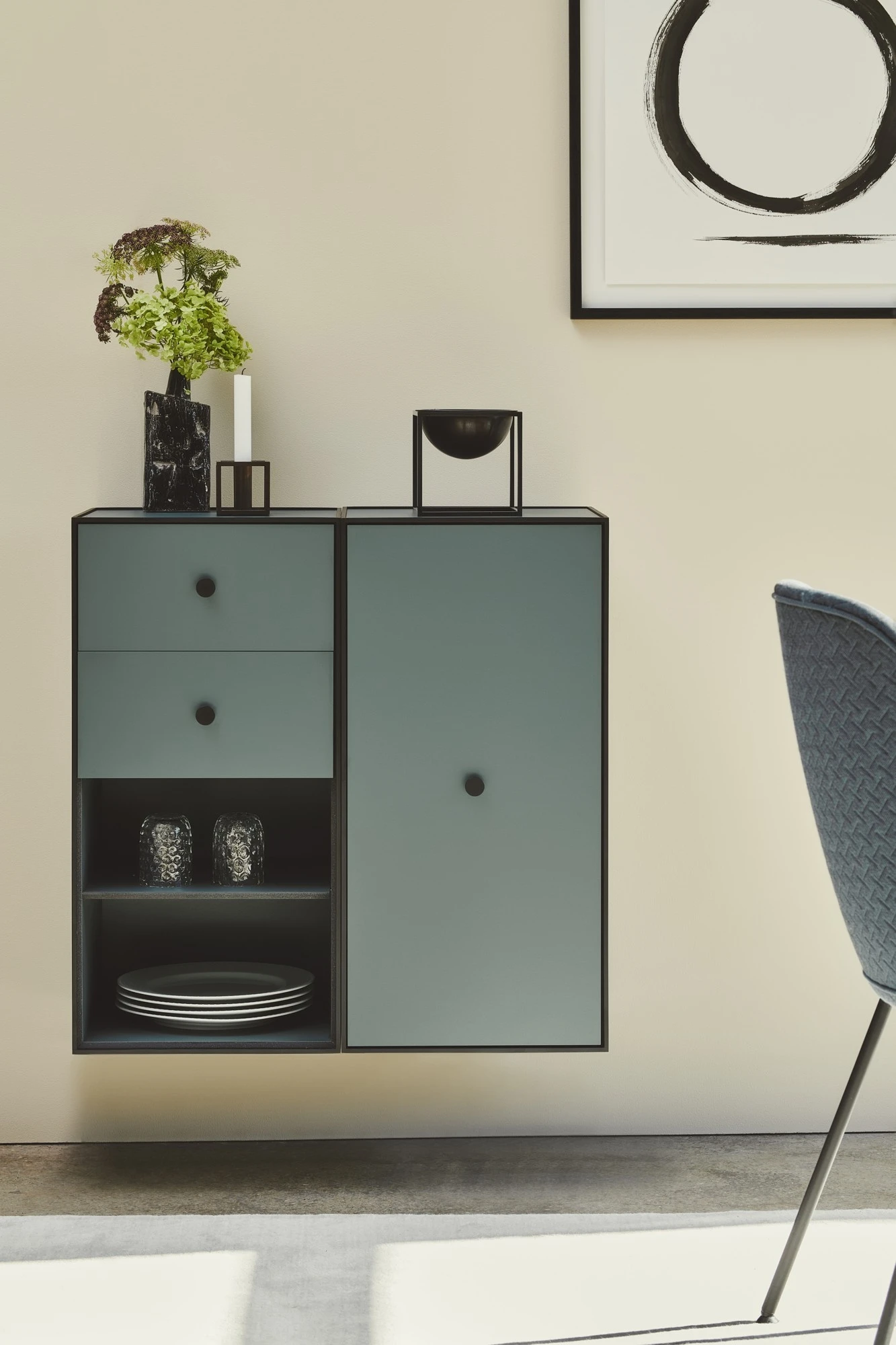 Audo Frame Cabinet 70 W. Door & 2 Shelves Fjord 5 Audo Frame Cabinet 70 W. Door & 2 Shelves Fjord - Image 3