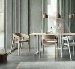 Muuto Cover Armchair Upholstered Oak/Canvas 114 -ferm LIVING || MONTANA Shop cover chair 7070 table grain pendant lamp corky 150 p