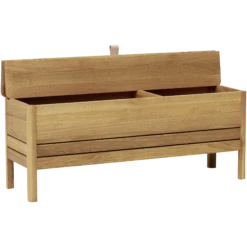 Form & Refine A Line Bench 111 Cm Oak -ferm LIVING || MONTANA Shop f r a line storage bench oak open p