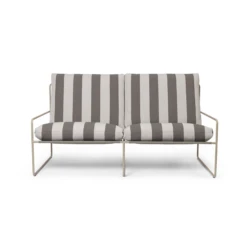 Ferm Living Desert 2 Seater Sofa Stripe Cashmere/Chocolate