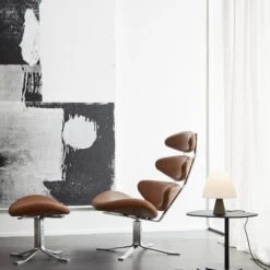 Fredericia Furniture Corona Armchair Brushed Chrome/ Capture 4101 -ferm LIVING || MONTANA Shop ff 2021 corona coronaottoman insulasidetable meadow8115 p