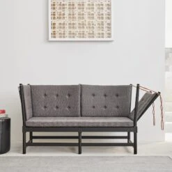 Fredericia Furniture Spoke Back Sofa W. Folding Right Incl. Buttons Black Lacquered/Leather 301 -ferm LIVING || MONTANA Shop ff 2021 spokeback mono7421 p