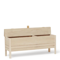 Form & Refine A Line Bench 111 Cm White Oiled Oak 11 Form & Refine A Line Bench 111 Cm White Oiled Oak -ferm LIVING || MONTANA Shop form and refine a line storage bench 111 white oak perspective open p