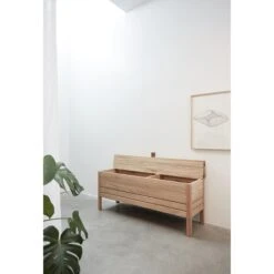 Form & Refine A Line Bench 111 Cm Black-stained Oak -ferm LIVING || MONTANA Shop form refine 13 enviroment high a line storage bench oak open p