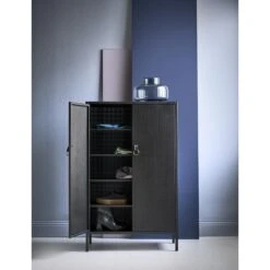 Maze Francis Cabinet Black -ferm LIVING || MONTANA Shop francis black open300pdi p