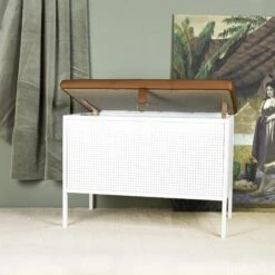 Maze Frank Storage Bench White/ Brown 15 Maze Frank Storage Bench White/ Brown -ferm LIVING || MONTANA Shop frank white open p