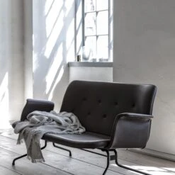 Bent Hansen Primum Sofa W. Armrest Black/ Cognac -ferm LIVING || MONTANA Shop lifestyle image primum sofa zenso2 231 p