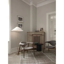 GUBI Masculo Armchair Upholstered In Plain 0026 With Legs In Walnut -ferm LIVING || MONTANA Shop masculoloungechair 9602floorlamp mooncoffeetable b 4tablelamp on p