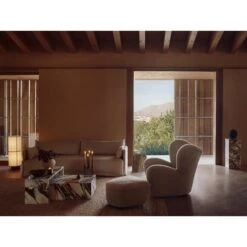 Audo The Tired Man Armchair Smoked Oak/Sheepskin Moonlight -ferm LIVING || MONTANA Shop menu ls the tired man offset sofa plinth low kubus candle holder p