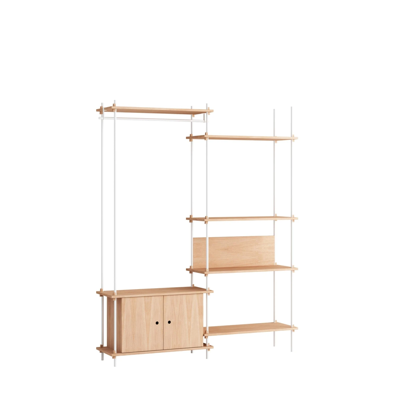 MOEBE S.200.2.G Bookcase System Oak/white 3 MOEBE S.200.2.G Bookcase System Oak/white