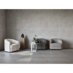 New Works Covent Armchair Narrow Nevotex Barnum Lana -ferm LIVING || MONTANA Shop new works autumn 21 covent lounge chair barnum lana 24 dark taupe 10 hemp 3 p 1