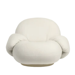 GUBI Pacha Armchair W. Armrest Harp 24/Pearl Gold -ferm LIVING || MONTANA Shop pearl gold pacha harp 024 ivory front p