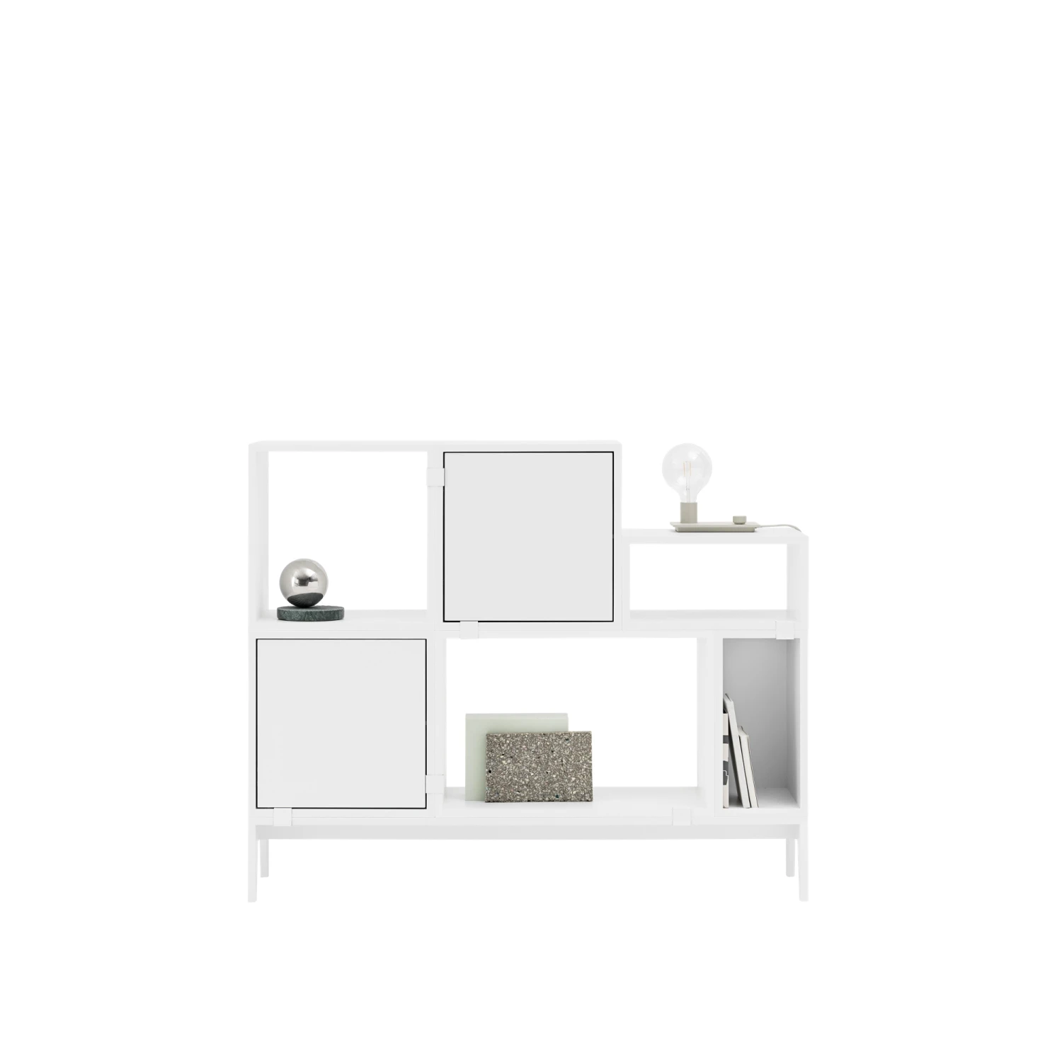 Muuto Stacked Bookcase System Small W. Backplate White 5 Muuto Stacked Bookcase System Small W. Backplate White - Image 3