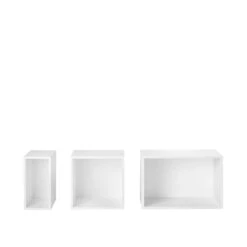 Muuto Stacked Bookcase System Large W. Backplate White -ferm LIVING || MONTANA Shop stacked white back modules p 1