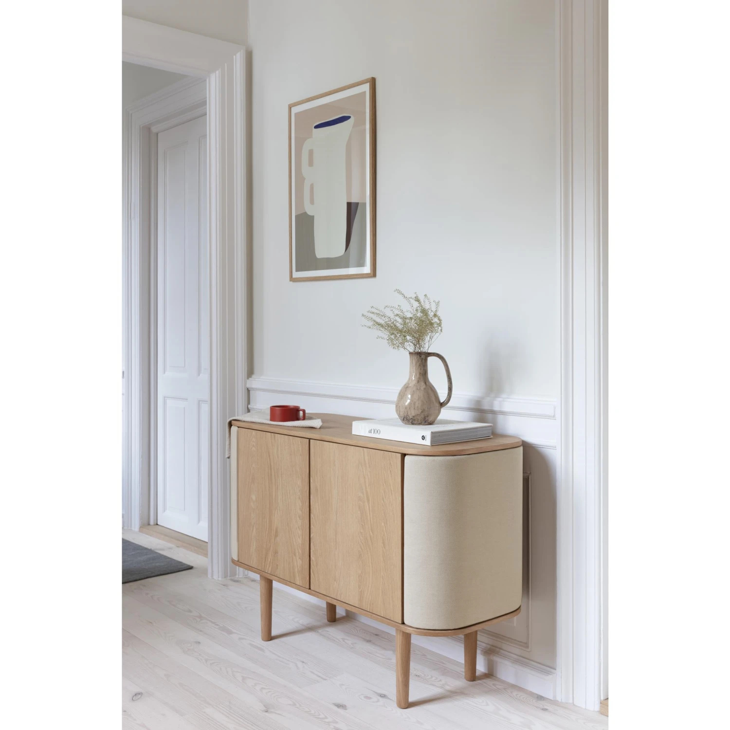 Umage Treasures Cabinet Dark Oak/ Brown Faux Leather 6 Umage Treasures Cabinet Dark Oak/ Brown Faux Leather - Image 4