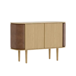 Umage Treasures Cabinet Oak/ Brown Faux Leather