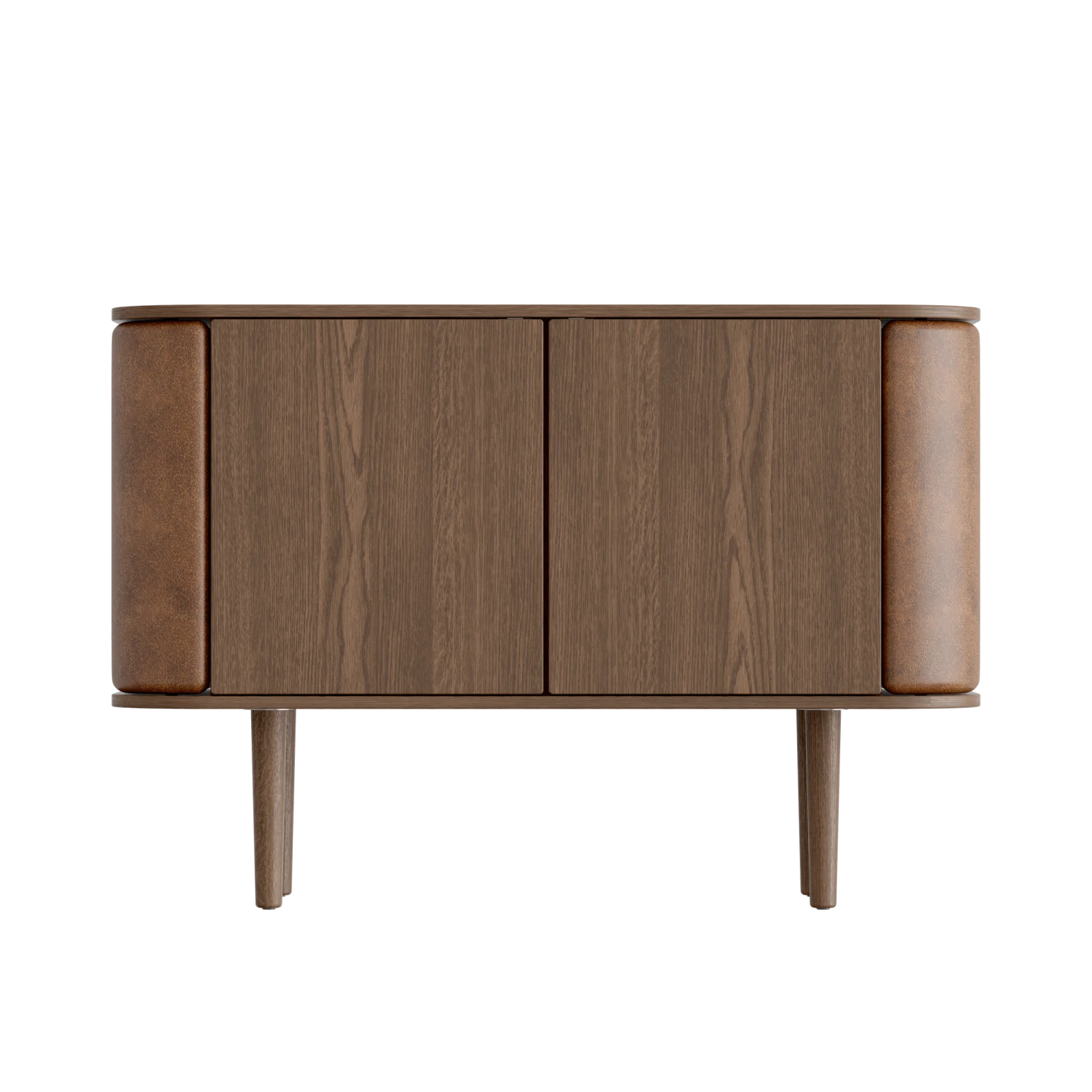 Umage Treasures Cabinet Dark Oak/ Brown Faux Leather 4 Umage Treasures Cabinet Dark Oak/ Brown Faux Leather - Image 2