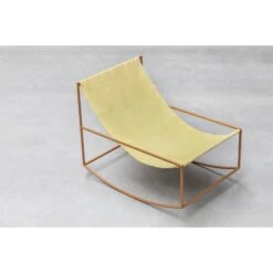 Valerie Objects Rocking Chair Mustard/ Yellow -ferm LIVING || MONTANA Shop v9015020 mullervanseveren rockingchair mustardframe textileyellow a p